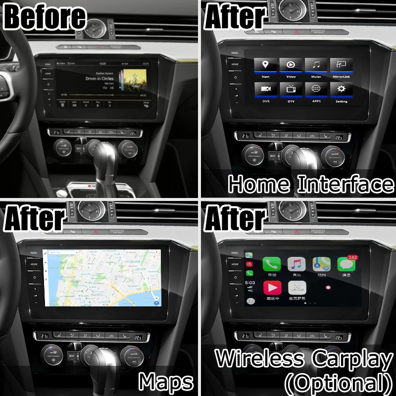 Android/carplay интерфейсная коробка для Volkswagen Arteon CC 6,5 8 9," MIB MIB2 MQB видео интерфейсная коробка от Lsailt