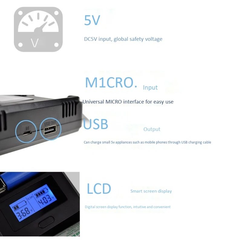 FFYY-Dual Solts умный светодиодный дисплей зарядное устройство защита от короткого замыкания для 26650 18650 17670 16340(Cr123A) Aa Aaa