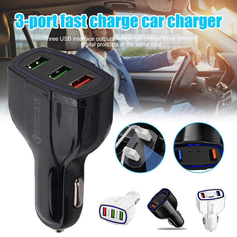 Car Charger Adapter 3 Ports Fast Quick Charging Universal for Smartphone For 2019 S888 | Мобильные телефоны и аксессуары