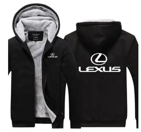 Черный Зимняя модная мужская одежда на молнии Lexus толстовка с капюшоном пальто 5 цветов Мужская Утепленная куртка - Цвет: Черный