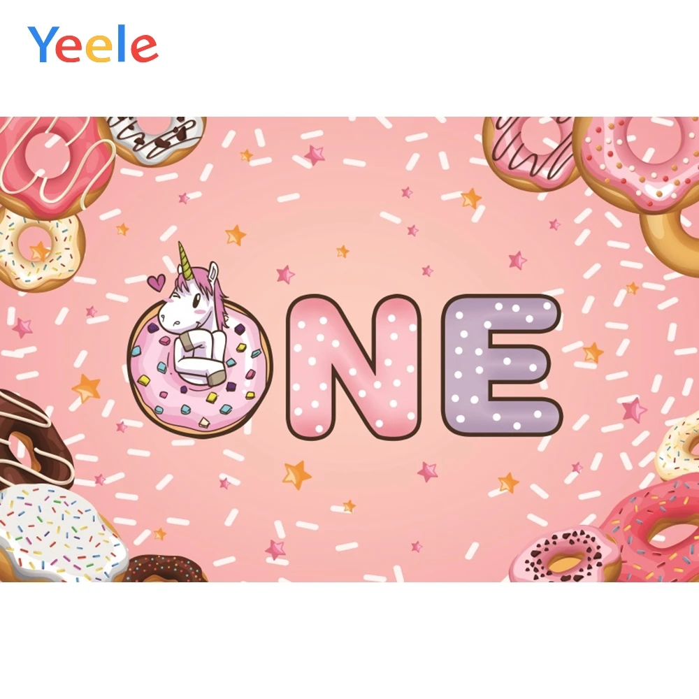 

Unicorn Candy Donuts Newborn Baby Birthday Party Decoration Backdrop Photography Custom Photographic Background For Photo Studio