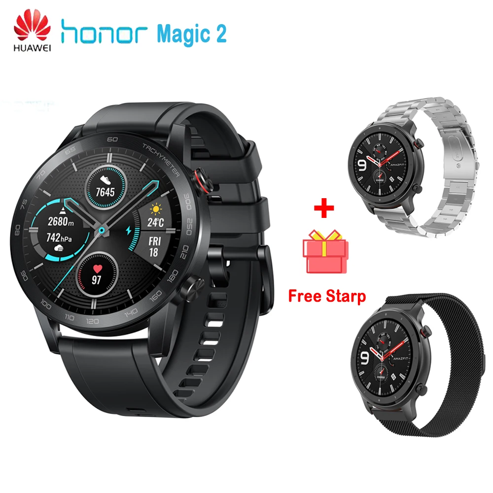 [Глобальная версия] Honor MagicWatch 2 46 мм GPS Смарт часы 1 39 дюймов дисплей 5ATM