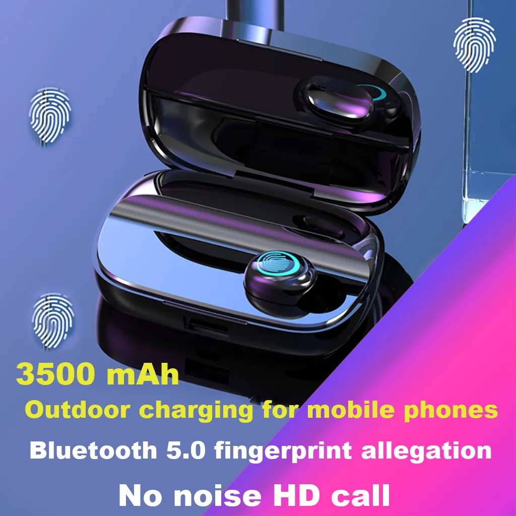 Беспроводные мини-наушники с Bluetooth Hi-Fi стереонаушники 3500 мАч зарядное устройство