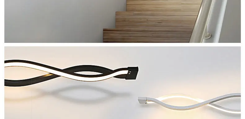 Современный минималистичный настенный светильник для гостиной, спальни, прикроватная тумбочка 16 Вт, AC96V-260V светодиодный светильник, черно-белый светильник, освещение, украшение