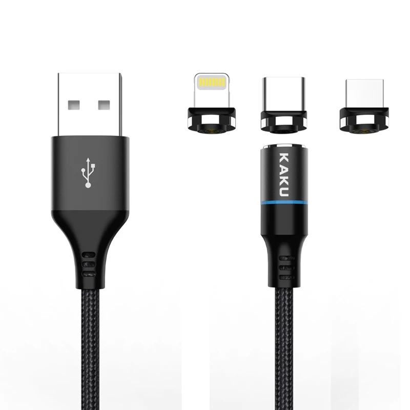 KAKU 3в1 usb Магнитный кабель для быстрой зарядки type c micro Магнитный usb кабель 3в1 usb кабель для iphone 11 pro samsung galaxy s9