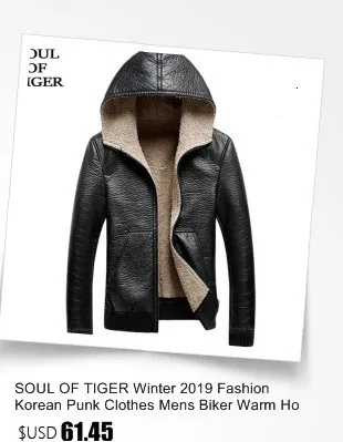 SOUL OF TIGER модные стильные зимние мужские винтажные мото кожаные куртки мужские толстые пальто из искусственного меха Байкерская одежда из искусственной кожи