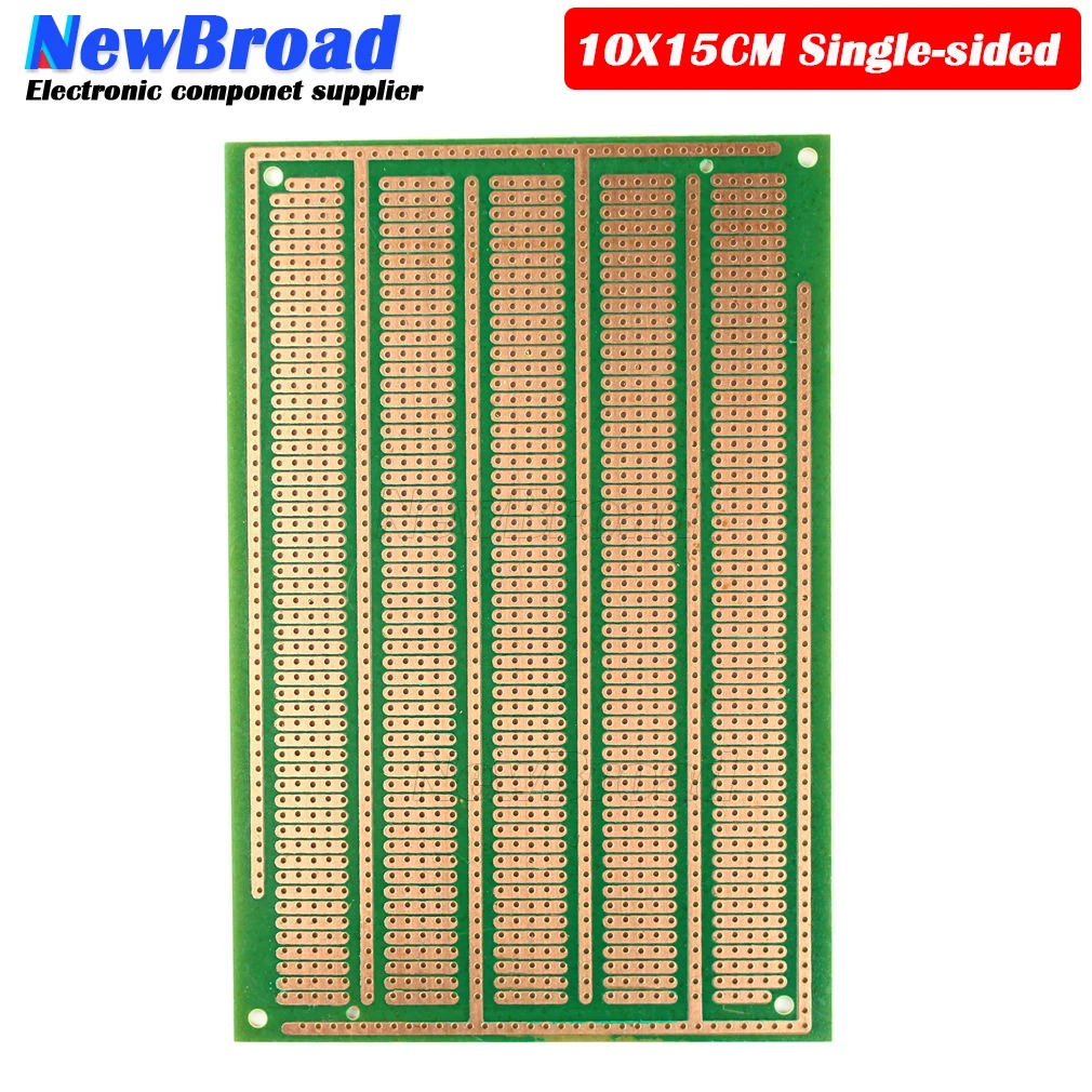 2PCS 10*15CM 단면 전기 녹색 오일 우드 길이 (5 연결 구멍) 1.2 두께 2.54 간격 범용 회로 기판 PCB