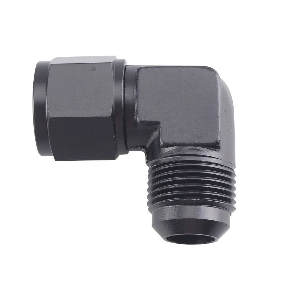 AN4-AN12 Swivel Adaptors To Male Black energy Oil Fuel Fittings Anodized Aluminum Fuel Adapter 90 Degree Female