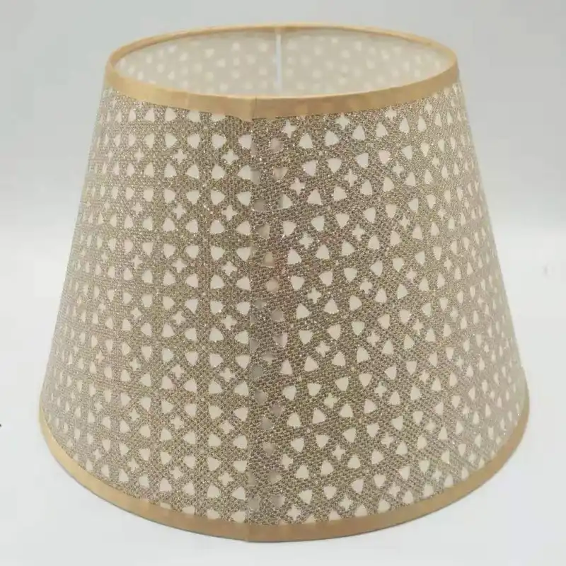 pantallas de lampara para lamparas de mesa cortina de lampara redonda de tela dorada moderna decoracion del hogar 30cm e27