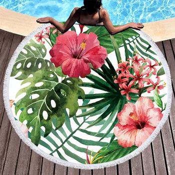 

Tropical Monstera Towel Beach Microfiber Strandlaken Plants Floral Toallas Microfiber Summer Swimming Towel Bohemia Mats Blanket