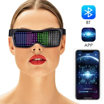 

Magic Bluetooth Led Party Glasses APP Control Luminous Glasses USB Charge DIY Edit Multi-lingual Quick Flash Led %