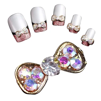 

40Pcs DIY Metal 3D Nail Art Tip Decoration Mix Color & Pattern Fashion Luxury Charm Jewelry Tools Bowknot