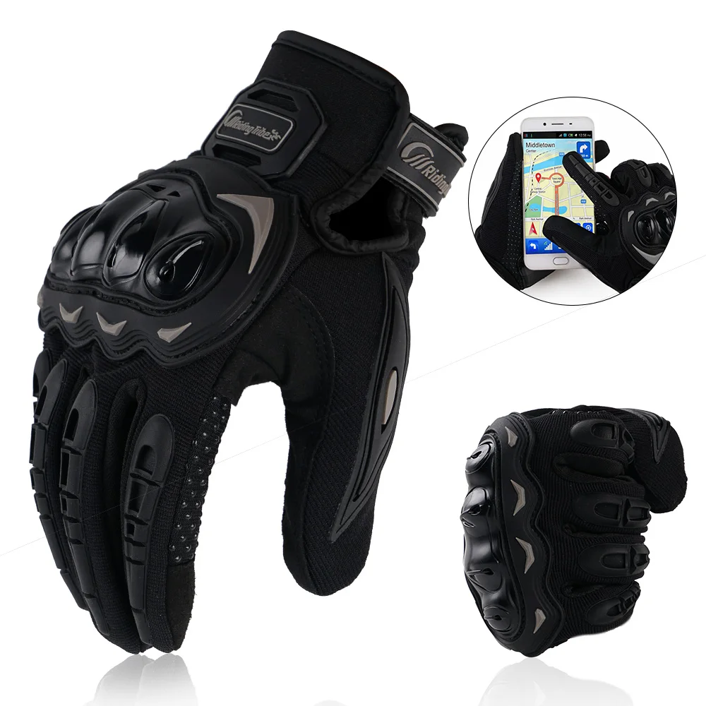 Guantes de Moto con pantalla táctil, de dedo completo, transpirables, para exteriores, ciclismo de carreras, Verano