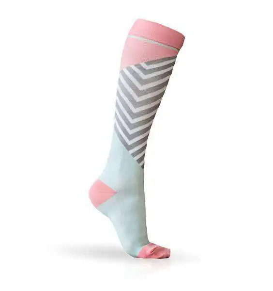 Носки для бега для мужчин и женщин, Спортивные Компрессионные носки Happy tube, поддерживающие нейлоновые, унисекс, для улицы, для гонок, Длинные чулки под давлением - Цвет: 22