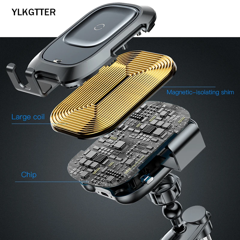 YLKGTTER инфракрасная индукция 10 Вт автомобильное беспроводное зарядное устройство для iPhone 11 XR Xiao Mi note 10 Mi9 huawei Mate30 Sumsung QI зарядное устройство стоп