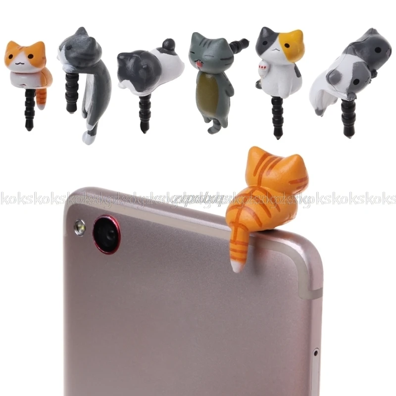 

Cute Cat Dust Plug Phone Anti Dust 3.5mm Universal Phone Dust Plug for Headphone jack Dustproof Plug Au17 dropship