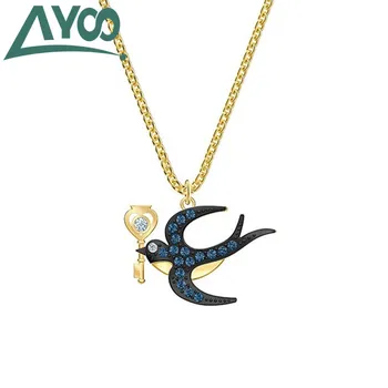

AYOO High Quality 1:1 Swa New Luxury Female Accessories Delicate Swallow Mysterious Colour Female Necklace