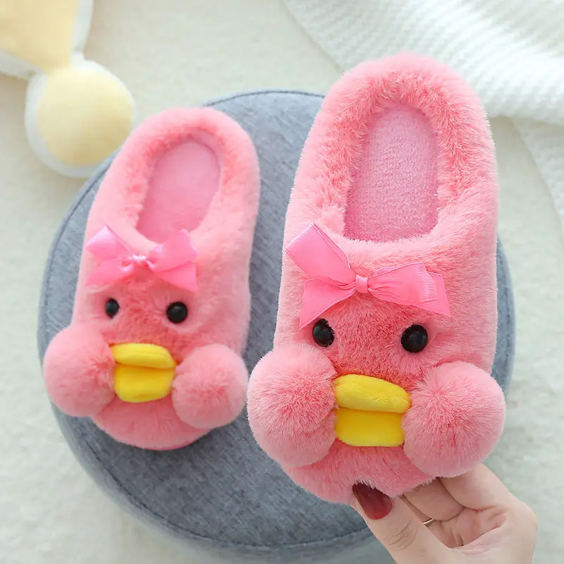 Children Slippers Boys Girls Cartoon Non-slip Slipper Baby Winter Kids Fashion Indoor Fur Warm Shoes Child Home Floor Shoes leather girl in boots Children's Shoes