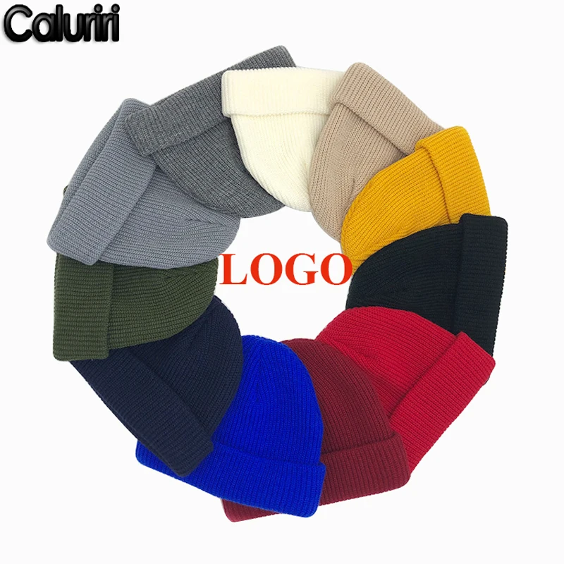 

Winter Beanie Hats Your Own Logo Printing Embroidered Custom Fashion Warm Cap Unisex Elastic Landlord Knit Beanie Hats ZZ-260