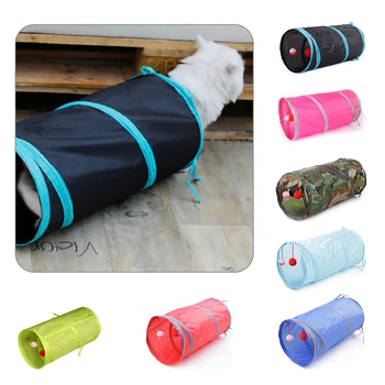 

Cat Toys Cat 2 Holes Tunnel Can Accommodate Folding Channel Cat Puppy Rabbit Toy Drill Bucket Funny Interactive Cat Toys