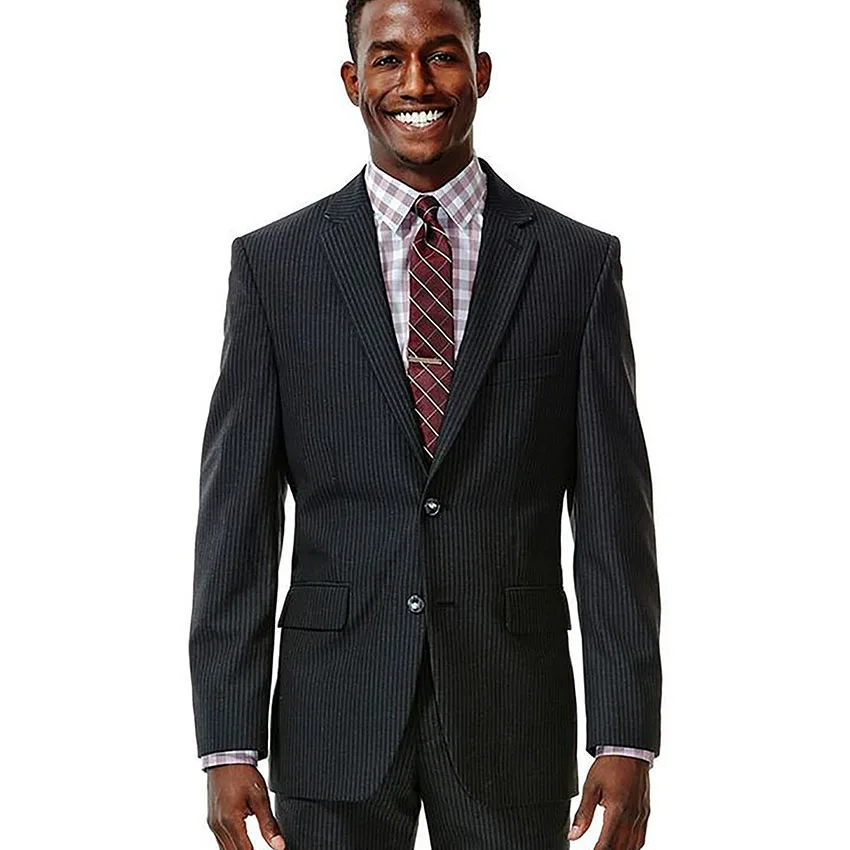 Elegante Schwarz Schatten Streifen Manner Anzuge Nach Zugeschnitten Fit Selbst Gestreiften Anzug 19 Mode Stil Slim Fit Gestreiften Anzug Mens Evening Wear Suits Grooms Weargroom Wearing Suit Aliexpress