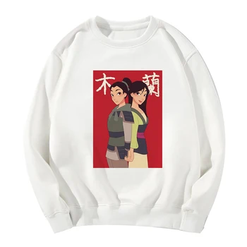 

Vogue Long Sleeve Loose New Arrival Feminism Mulan Princess Kpop Full Sleeve Hoodies Women Sportswear Pullovers Sweatshirt