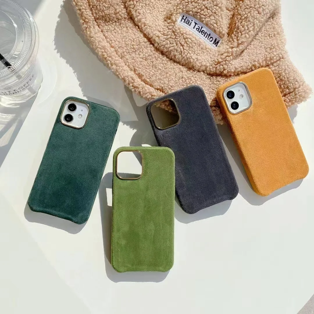 Luxury Warm Suitable For Winter Cashmere Leather Phone Case For iPhone 11 12 13 Pro Max Supercar Interior Business Style Cover Luxury Warm Suitable For Winter Cashmere Leather Phone Case For iPhone 11 12 13 Pro Max Supercar Interior Business Style Cover