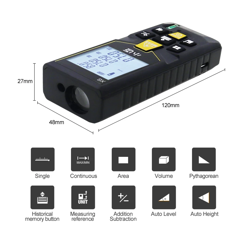 Mileseey Laser Distance Meter rangefinder trena laser tape range finder build measure device ruler test tool