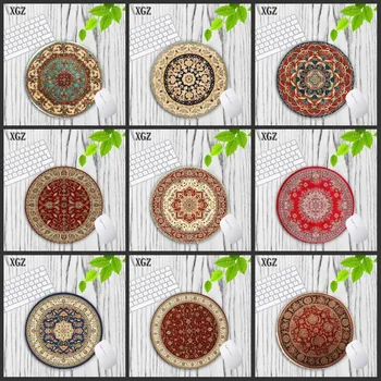 

XGZ Persian Carpet Pattern Laptop Computer Round Desk Pads Mousepad Anime Natural Rubber Gaming Mouse Pad Mat Keyboard