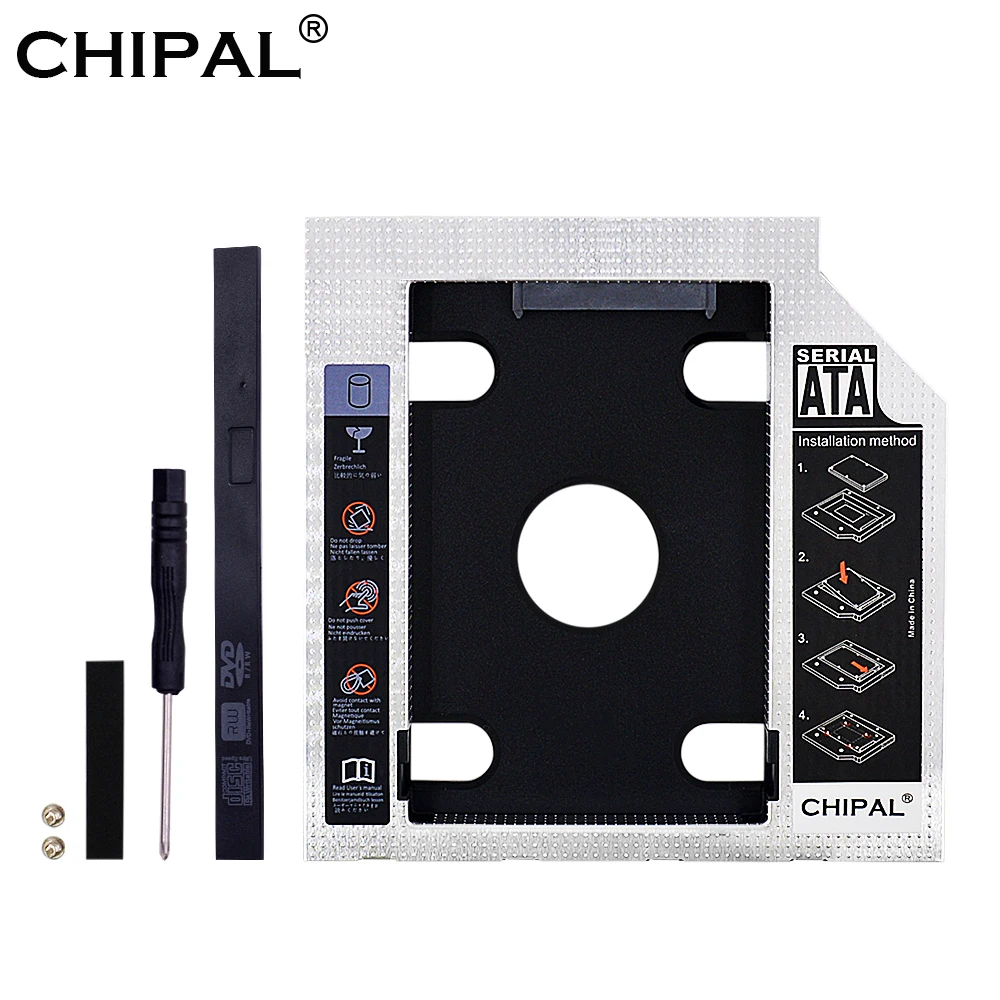 CHIPAL Универсальный 2nd HDD Caddy 12 7 мм 9 5 SATA 3 0 2 ''ssd чехол Коробка для жесткого диска