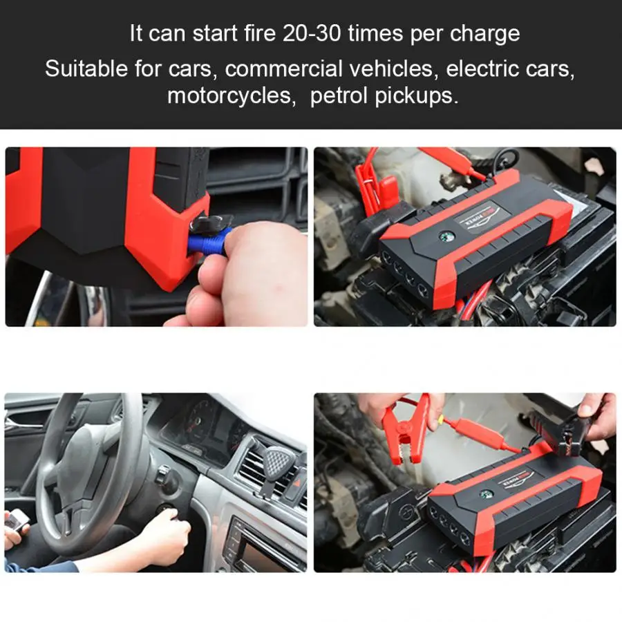 Автомобильный аварийный пуск питания аккумулятор портативный 20000mAh 110-240V автомобильный аксессуар voiture