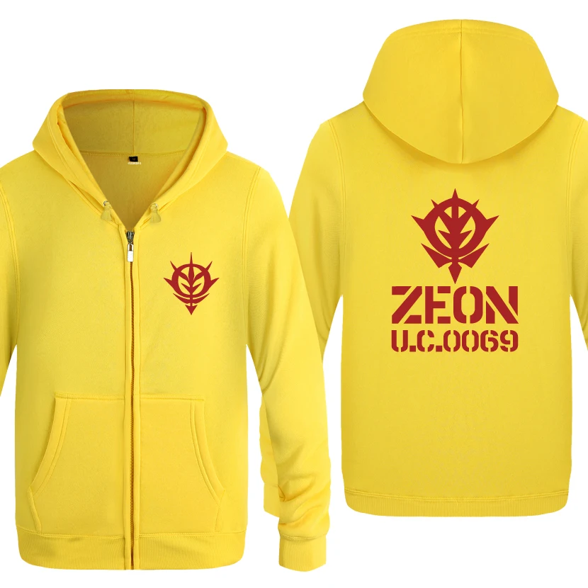 Zeon UC0069 логотип Аниме толстовки мужские мужские s молния с капюшоном флисовые толстовки кардиганы