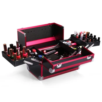 

32cm*21cm*10.1cm 6 Colors Aluminum alloy Makeup Storage Box Top Quality Cute Profession and Portable Cosmetic Case