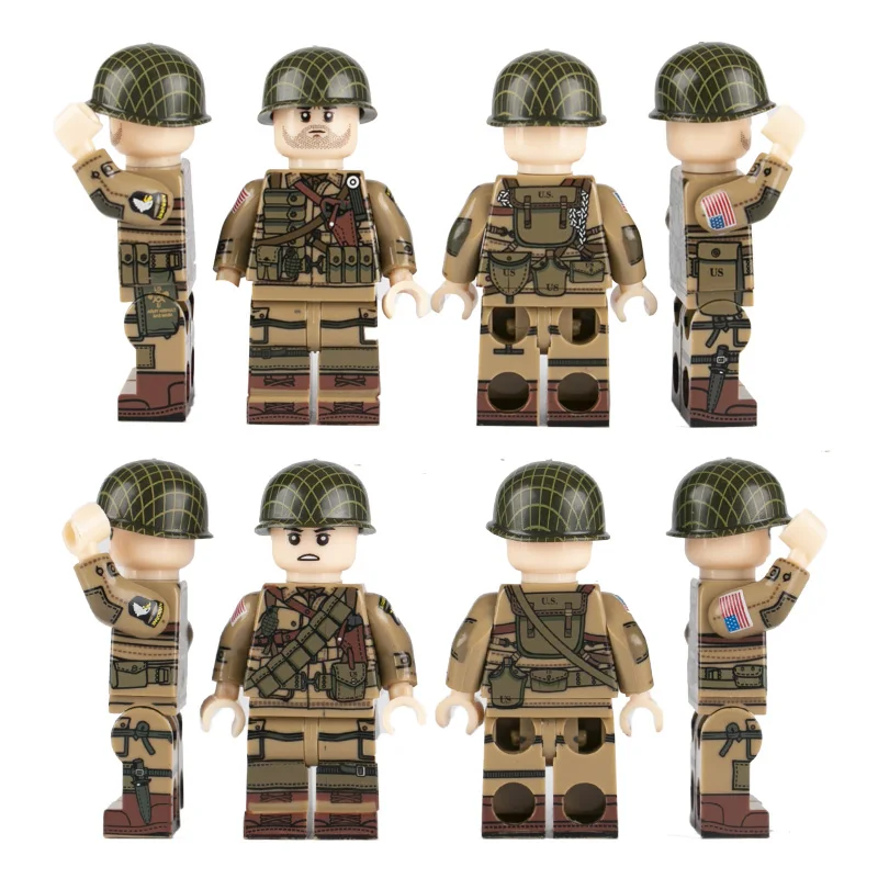 Военный военный солдат WW2, строительный блок второй мировой войны, модель оружия США, 101st фигурки, аксессуары, части, кирпичи, игрушки для детей
