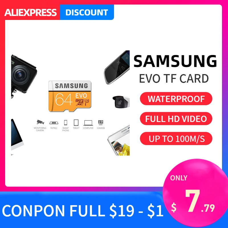 

Samsung evo micro sd card 32gb 64gb 128gb class 10 high speed SDXC tf card compact flash memory stick for tablet laptop camera