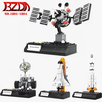 

BZDA Space Series Mini Blocks Rocket Space Shuttle Space Satellite Lunar Rover Building Block Model Boy Toy 2020 New Blocks Gift