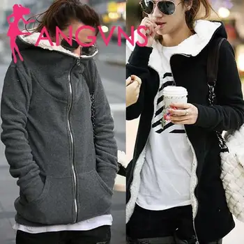 

Fashion Women Zip Up Tops Hoodie Coat Jacket Black, Dark Gray. Outerwear 372g (approx). Sweatshirt
