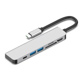 

6-In-1 Type-C to HDMI Docking Station PD Fast Charging for Air Pro Notebook with USB Wide Compatibility