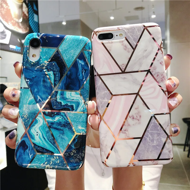 

Electroplate Geometric Marble Case For Huawei Mate 20 Lite P30 P20 Pro Shockproof Soft Silicone Cover For Huawei P20 Lite Cases