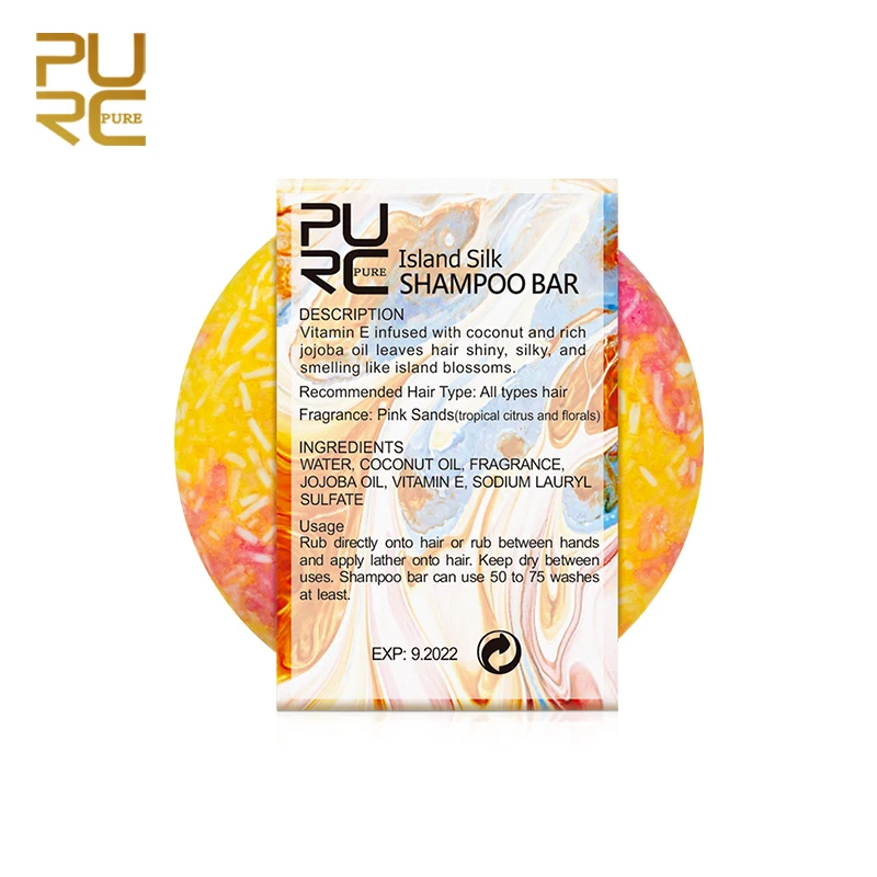 PURC ISLAND SILK Shampoo Soap Gentle Cleaning and Promotes Healthy Organic Plant Extract Hair Shampoo 6
