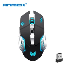 Anmck Беспроводная перезаряжаемая игровая мышь компьютерная 2,4 ГГц оптическая RGB Mause геймерская эргономичная игровая мышь для настольного ноутбука