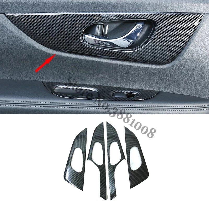 

ABS Carbon For Nissan X-Trail T32 Rogue 2014-2018 Car Auto Accessories Inner Door Bowl Decoration Strip Cover Trim Car Sticker