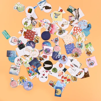 

Vintage Cute Kawaii Stationery Flower Stickers Round Pack Handmade Food Cactus Totoro Diary Stationary Kawai Life Christmas Gift