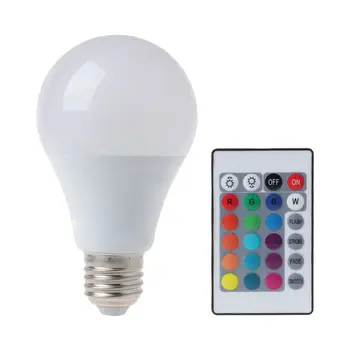 

85-265V 10w / 15w E27 RGB light LED bulb color change + remote control