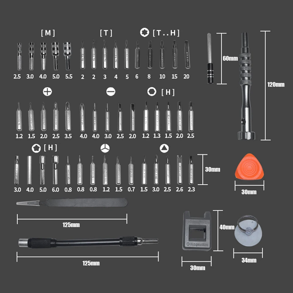 Набор отверток 55 в 1, набор инструментов для ремонта смартфона, планшета, ПК, набор ручных инструментов
