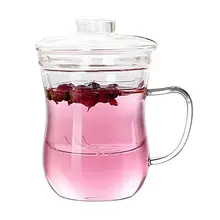 Прозрачный стакан для чая Посуда с фильтрующий чехол цветок чай чашка офисная кружка Бизнес чай Кружка