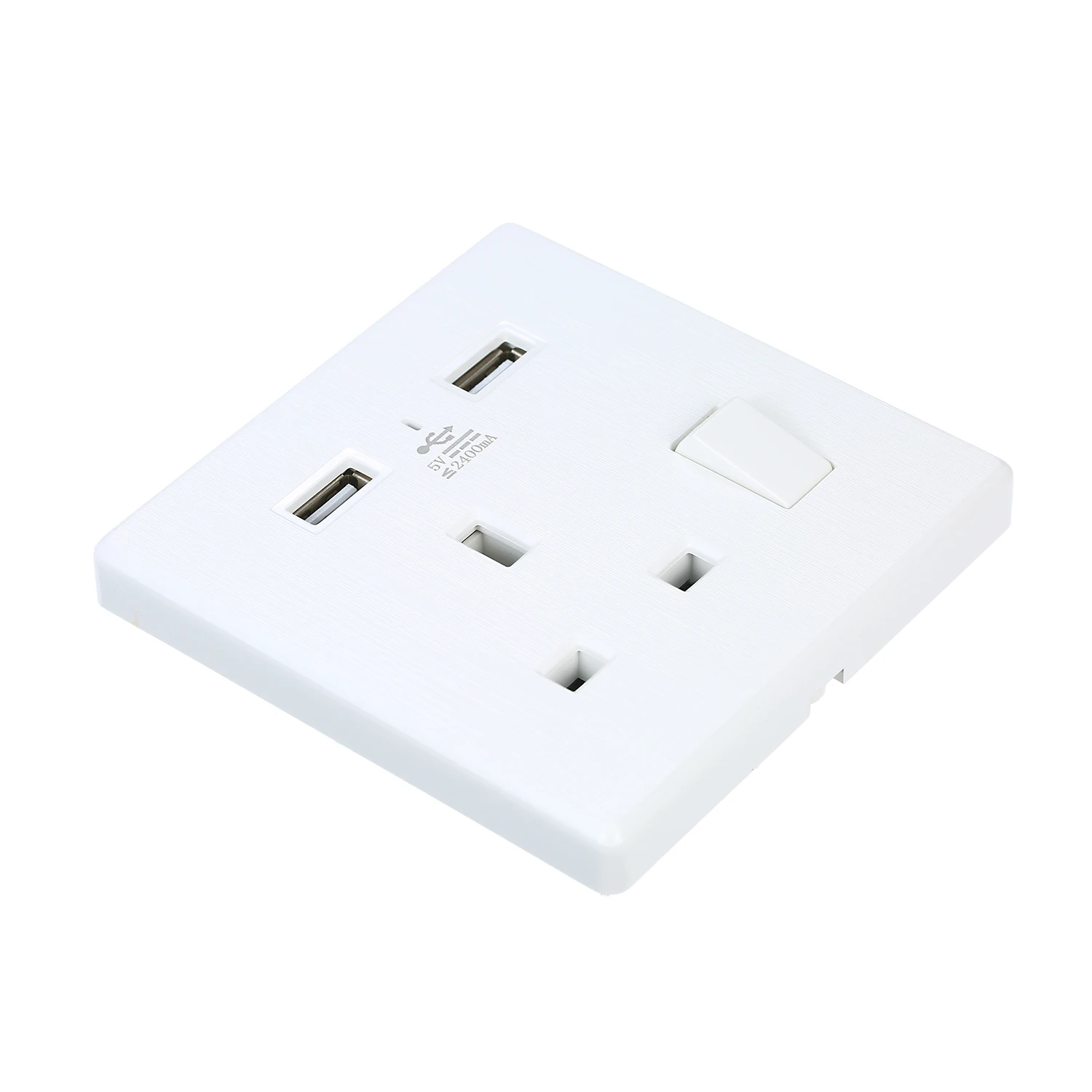 AC110-250V 13A настенная розетка USB Панель бытовой офис настенный выключатель одна розетка 2.4A USB 5 в порт зарядного устройства стандарт Великобритании