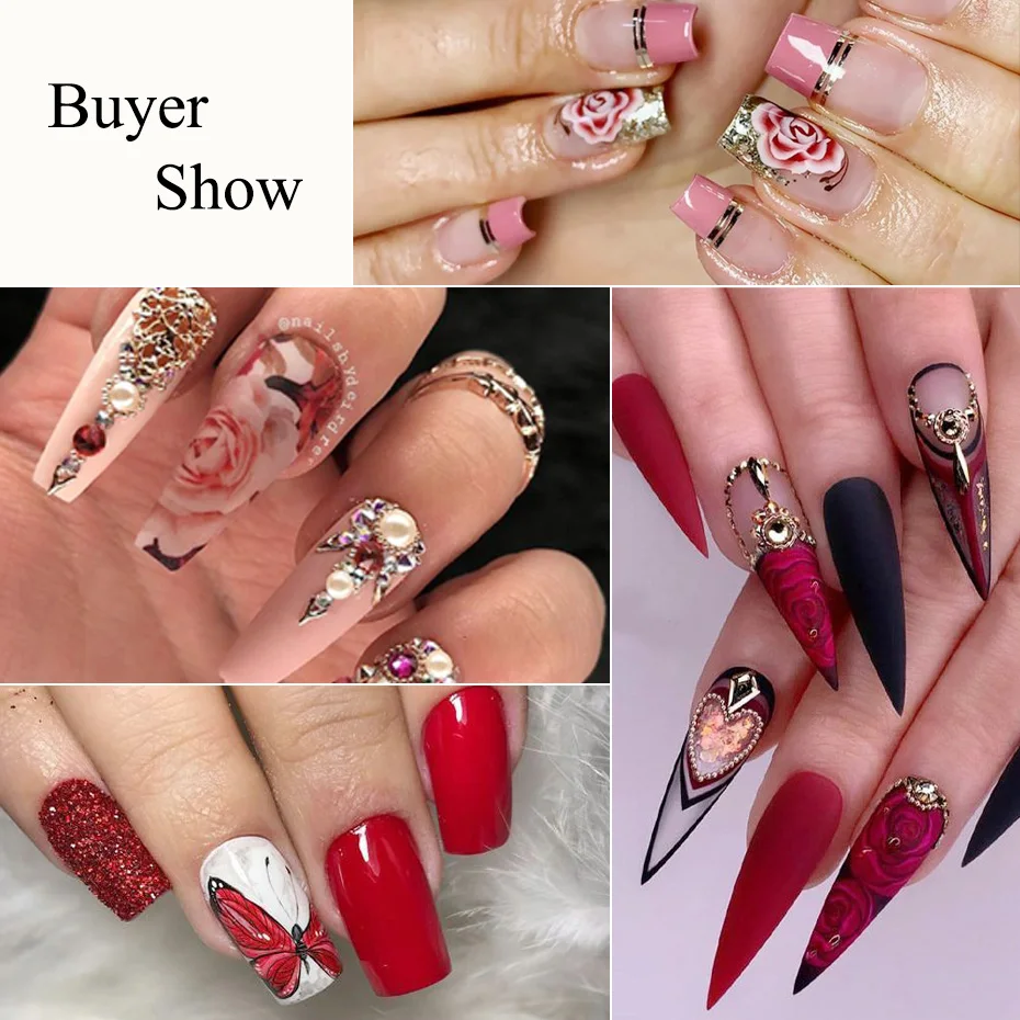 Embossed Flowers Nail Water Transfer Stickers Full Wraps Tips Decals DIY Sliders Nail Art Decoration Manicure 6