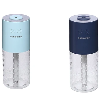 

2 Pcs Air Humidifier USB Charging Led Night Light Aromatherapy Essential Oil Aroma Diffusers, Dark Blue & Coral Blue