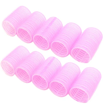 

10 Pcs Self Grip Hair Rollers , for DIY or Hair Salon (Gripping Sticky Rollers 6.2 x 4.0cm) Random Color